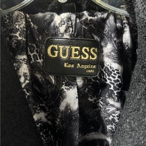 Guess Woolen Trench Coat Black